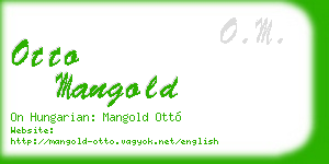 otto mangold business card